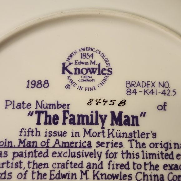 Knowles Decorative Plate "The Family Man" Collector Plate - COA - Picture 4 of 9